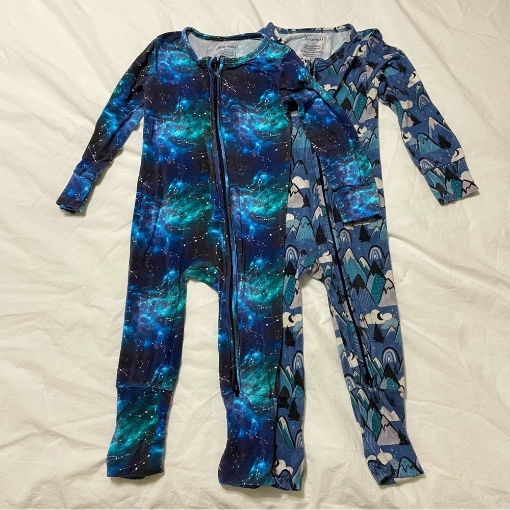 Pipsqueaks Galaxy and Mountain Print One Piece Pajamas